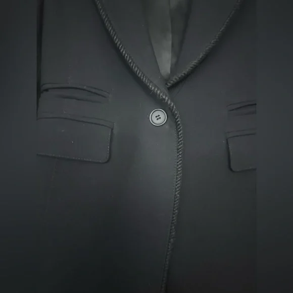 Smythe Black One Button Blazer les vestes size 2 long shawl coller blazer - Picture 5 of 13